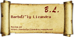 Barbély Lizandra névjegykártya
